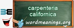 WordMeaning blackboard for carpenteria californica